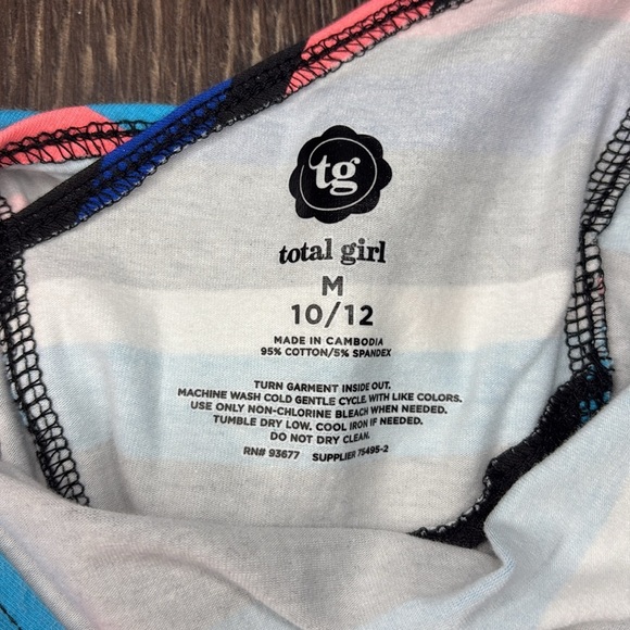 Girls Total Girl Striped Kids Dress in Pink, Blue, and Black size Medium - Picture 4 of 4